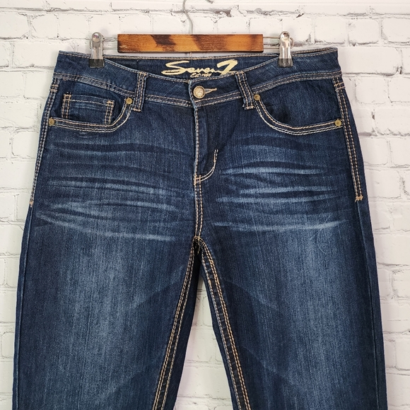 Seven7 boot cut mid rise embroidered jeans - Picture 3 of 9